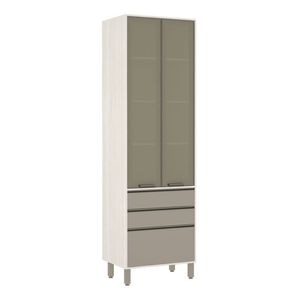 Paneleiro Luize Com Vidro 2 Portas E 3 Gavetas 70cm -