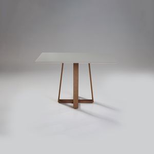 Mesa Retangular Isis Com Vidro Off White 1,20m -