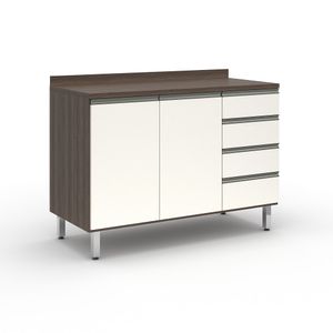 Balcão Jelly Com Tampo 2 Portas E 4 Gavetas 1,20m -