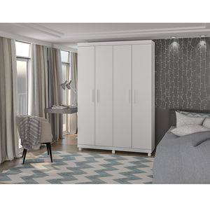 Guarda Roupa Casal Boquim Com Espelho 4 Portas E 3 Gavetas -
