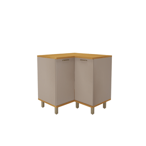 Balcão Yara Canto Com Tampo 2 Portas 91cm -