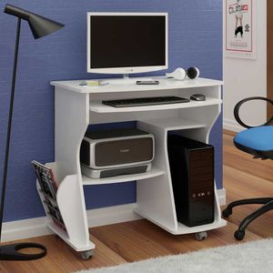 Mesa Para Computador Dallas Com Rodízios -