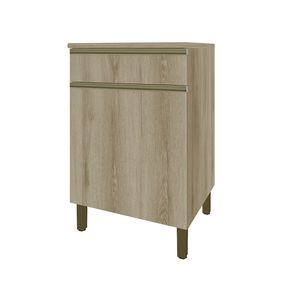 Balcão Lilian Com Tampo 1 Porta E 1 Gaveta 60cm -