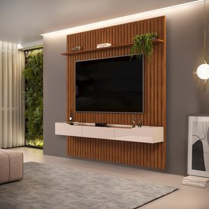 Painel Bristol Ripado Para Tvs De Até 75 Polegadas Com 3 Gavetas -