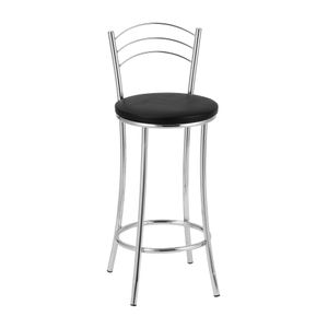 Banqueta Média Joyce Com Assento Em Korino Preto -