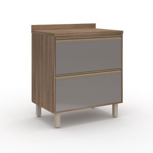Balcão Any Com Tampo Sem Vidro 2 Gavetas 80cm -