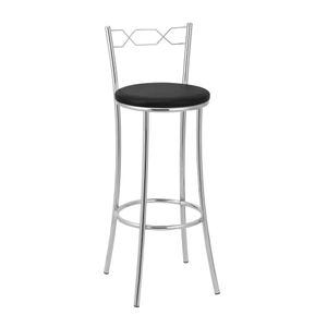 Banqueta Eva Com Assento Em Korino Preto -