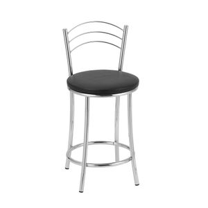 Banqueta Baixa Joyce Com Assento Em Korino Preto -