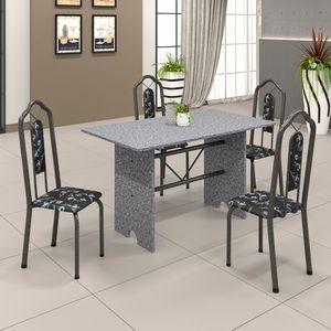 Kit 4 Cadeiras Elegante Com Assento Em Korino Riscado -