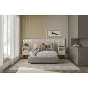 Cabeceira De Cama Box King Marituba Com 2 Gavetas 2,41m -