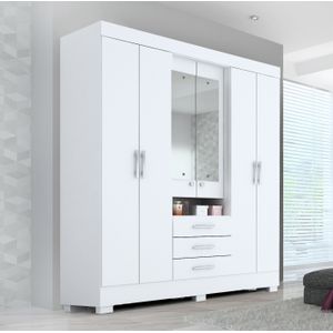 Guarda Roupa Garden Casal Com Espelho 6 Portas E 3 Gavetas -