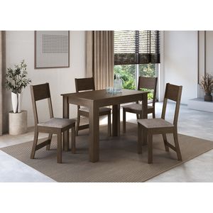 Conjunto Mesa Retangular Atlanta Com 4 Cadeira 1,08m -