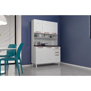 Kit Cozinha Agile Com Tampo 6 Portas E 3 Gavetas 1,20m -