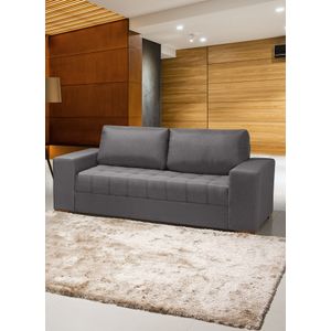 Sofá Murano 3 Lugares Com Revestimento Em Linho 2,10m -