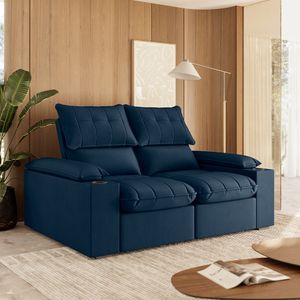 Sofá Master 2 Lugares Retrátil E Reclinável Bipartido Com Revestimento Em Veludo 1,80m -