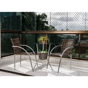 Conjunto De Mesa Com 2 Cadeiras Para Varanda Cjmb4101532 -