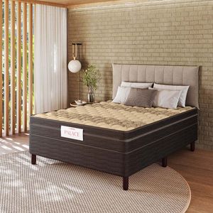 Colchão + Box Casal Palace Black Com Molas Prolastic (1,38x1,88x63cm) -