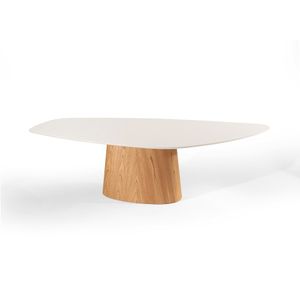 Mesa Retangular Mellinium Tampo Com Vidro Off White 2,20m -