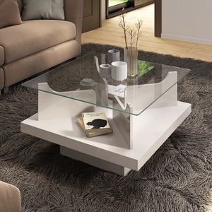 Mesa De Centro Light Com Tampo De Vidro -