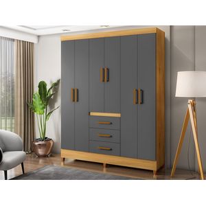 Guarda Roupa Casal Braga 6 Portas E 3 Gavetas -
