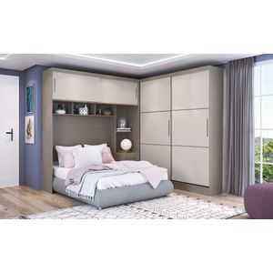 Guarda Roupa Modulado Classic Com Espelho 4 Portas E 3 Gavetas -