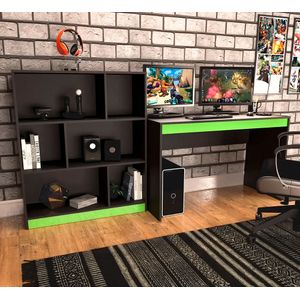 Conjunto Para Escritório Mesa E Estante Helicônia -