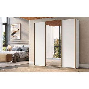 Guarda Roupa Rafianatto 3 Portas De Correr E 6 Gavetas Com Espelho -
