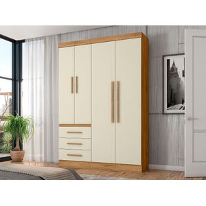 Guarda Roupa Casal Turim 4 Portas E 3 Gavetas -