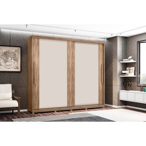 Guarda Roupa Polônia Casal 2 Portas De Correr 8 Gavetas -