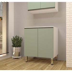 Balcão Duplo Pérola Sem Tampo 2 Portas 70cm -