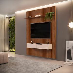 Painel Bristol Ripado Para Tvs De Até 65 Polegadas Com 2 Gavetas -