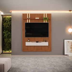 Painel Bristol Ripado Para Tvs De Até 65 Polegadas Com 2 Gavetas -