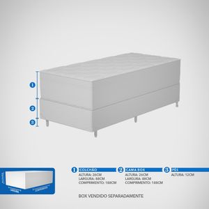 Colchão Solteiro Caracas Molas Ensacadas (88x1,88x26cm) -