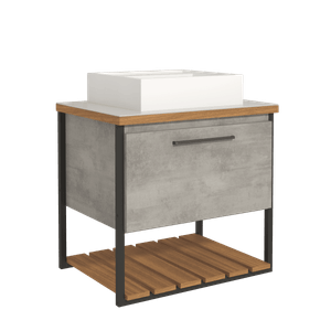 Gabinete Red Para Banheiro Sem Espelho 80cm  -