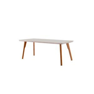 Mesa Retangular Turquia Com Vidro Off White 1,60x90cm -