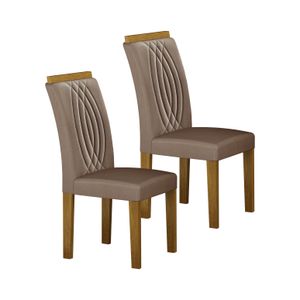 Conjunto Com 2 Cadeiras Doha Veludo Prata -