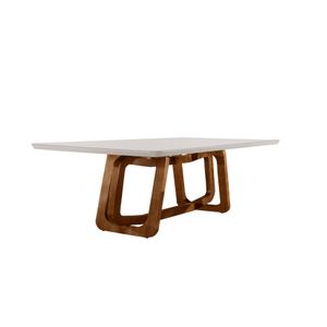 Mesa Retangular Florença Com Vidro Grafite 2,20x1,10m -